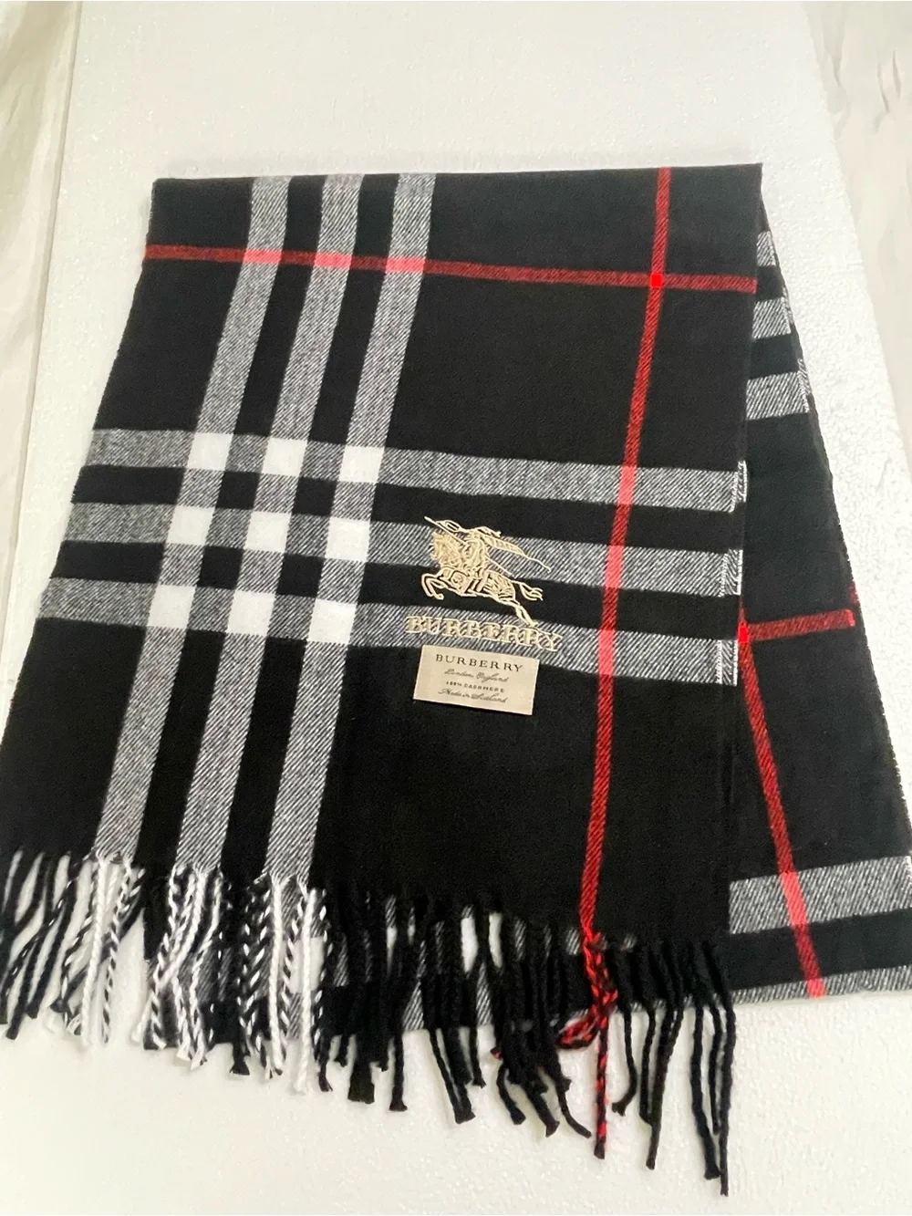 Check Cashmere Scarf GWP Burberry